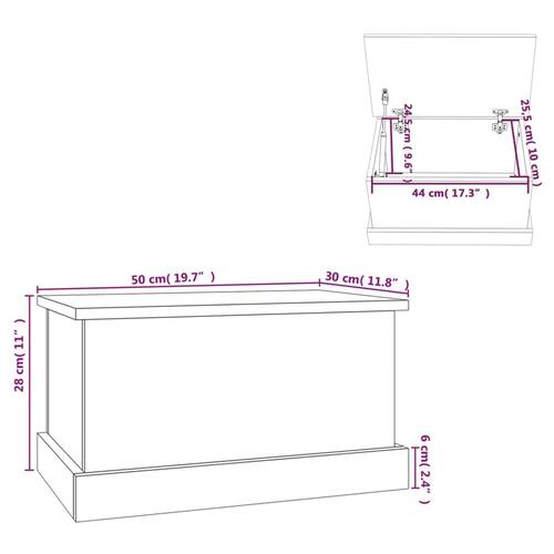 Opbevaringskasse 50x30x28 cm konstrueret træ hvid højglans