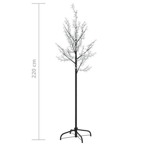 Juletræ 220 cm 220 LED'er kirsebærblomst farverigt lys
