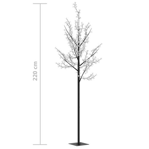 Juletræ 220 cm 220 LED'er kirsebærblomst farverigt lys