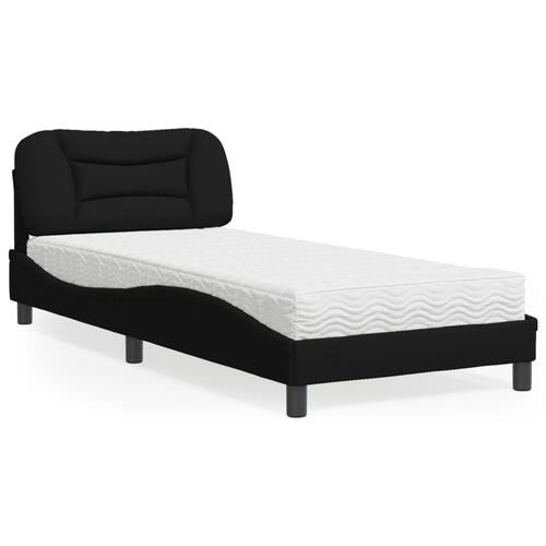 Seng med madras 80x200 cm stof sort