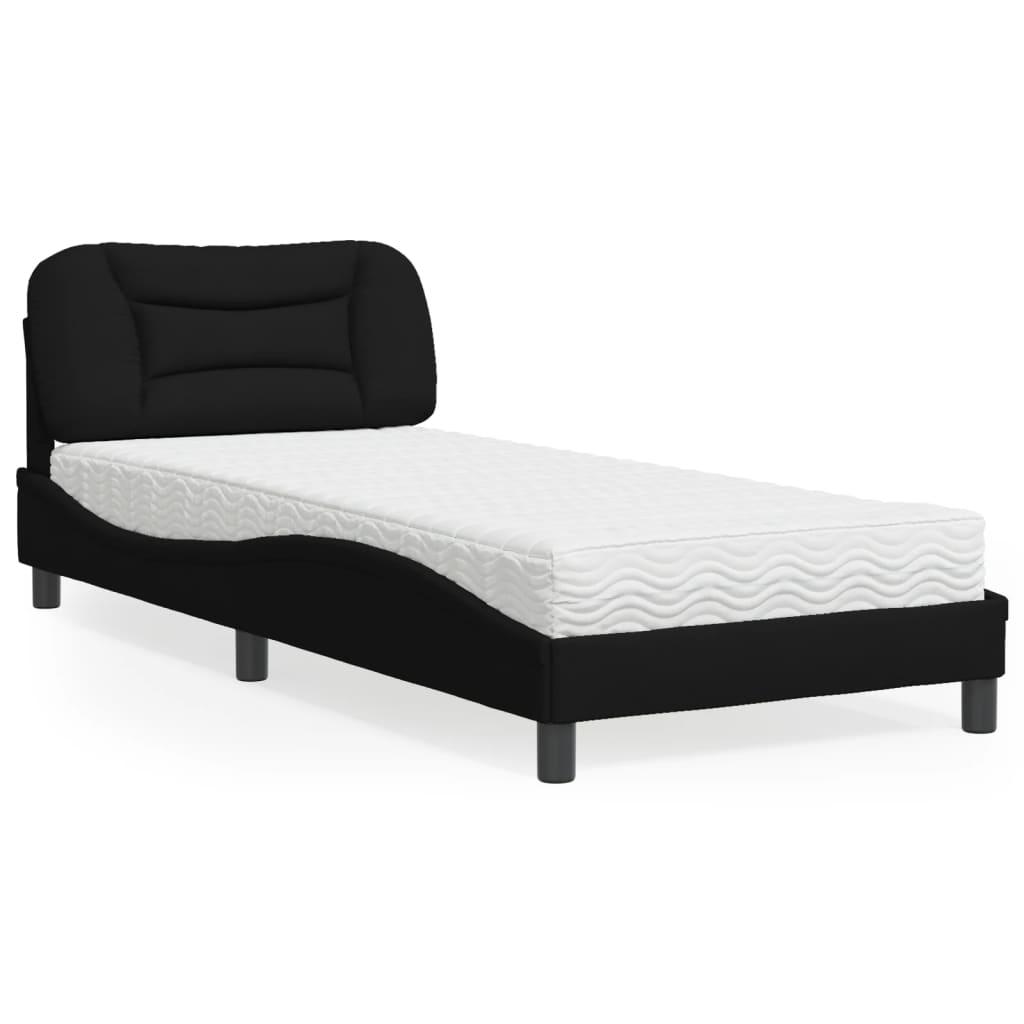 Seng med madras 80x200 cm stof sort