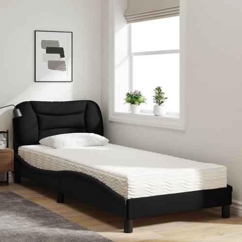Seng med madras 80x200 cm stof sort