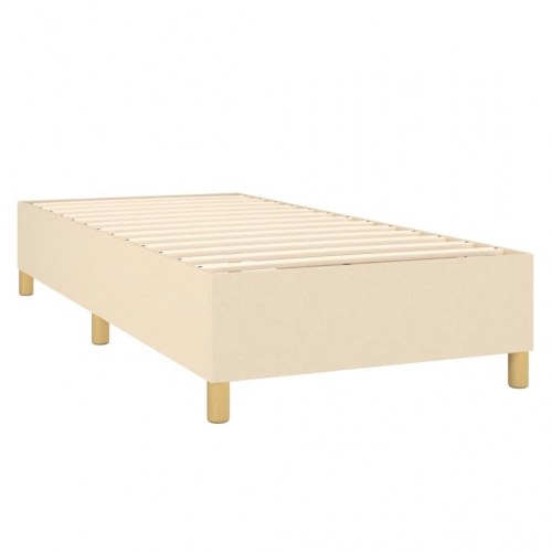 Kontinentalseng med madras 90×190 cm - stof, cremefarvet