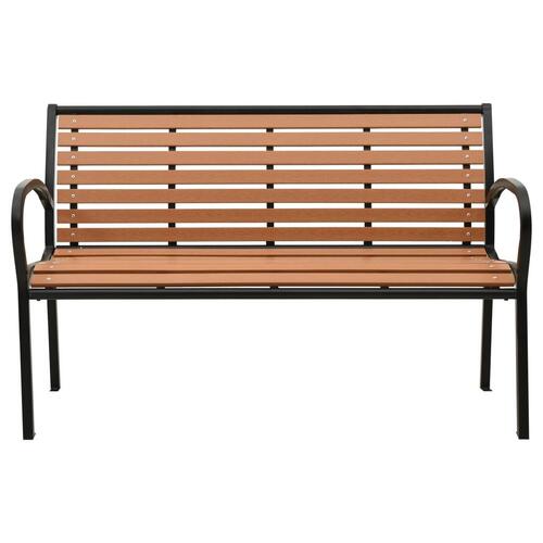Havebænk 116 cm stål og WPC sort og brun