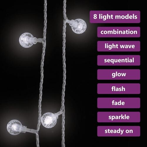 Fairy lights-lyskæder 40 m 400 LED'er 8 funktioner kold hvid