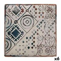 Flad Plade La Mediterránea Grecia Porcelæn 24 x 24 x 2 cm (6 enheder)