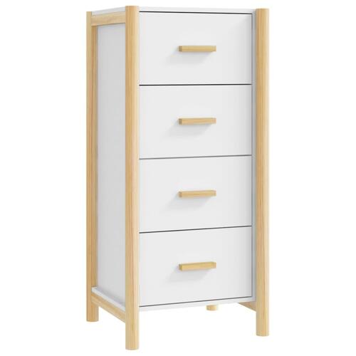 Kommode 42x38x90 cm konstrueret træ hvid