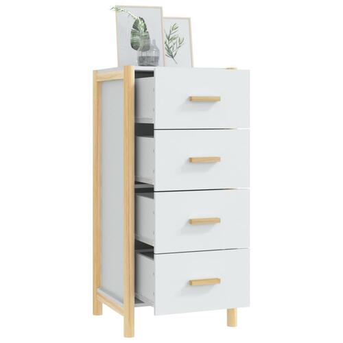 Kommode 42x38x90 cm konstrueret træ hvid