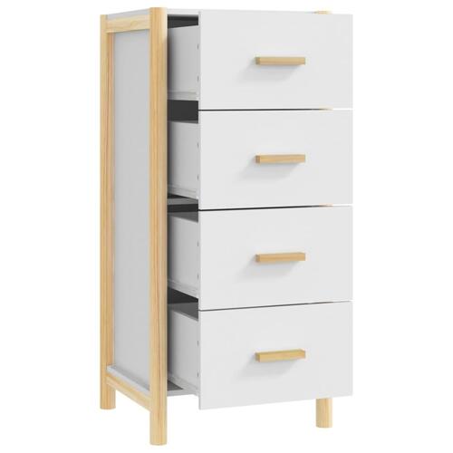 Kommode 42x38x90 cm konstrueret træ hvid