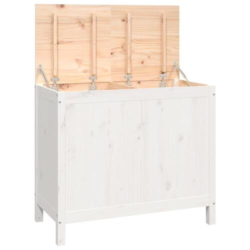Vasketøjskurv 88,5x44x76 cm massivt fyrretræ hvid