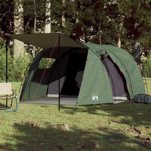 4-personers campingtelt vandafvisende grøn