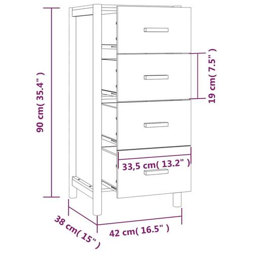 Kommode 42x38x90 cm konstrueret træ hvid