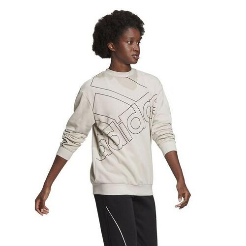 Sweaters uden Hætte til Kvinder Adidas Giant Logo Beige XS