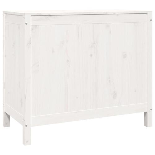 Vasketøjskurv 88,5x44x76 cm massivt fyrretræ hvid