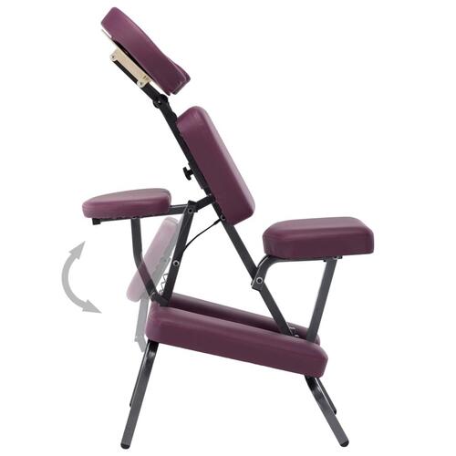 Massagestol kunstlæder bordeauxfarvet 122 x 81 x 48 cm