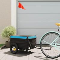 Cykelanhænger 30 kg jern sort og blå