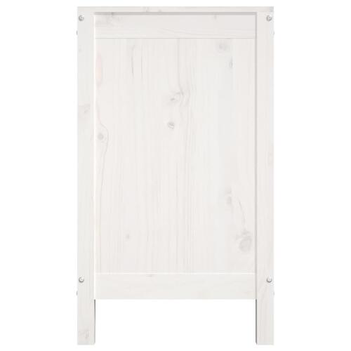 Vasketøjskurv 88,5x44x76 cm massivt fyrretræ hvid