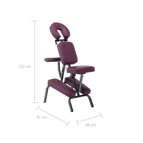 Massagestol kunstlæder bordeauxfarvet 122 x 81 x 48 cm