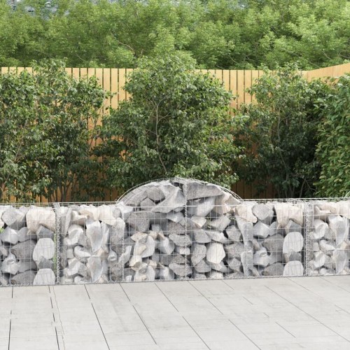 Buede gabionkurve - 2 stk. 200×50×60/80 cm i galvaniseret jern