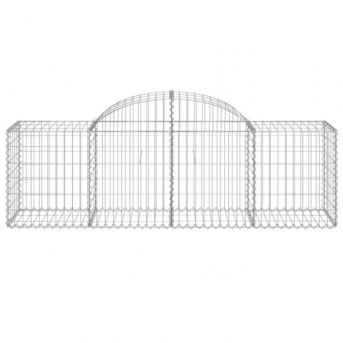 Buede gabionkurve - 2 stk. 200×50×60/80 cm i galvaniseret jern