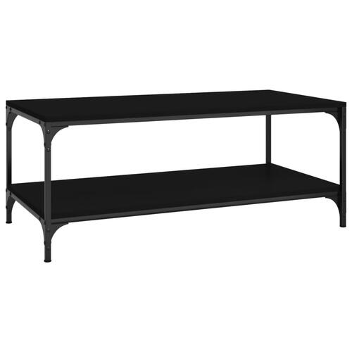 Sofabord 100x50x40 cm konstrueret træ sort