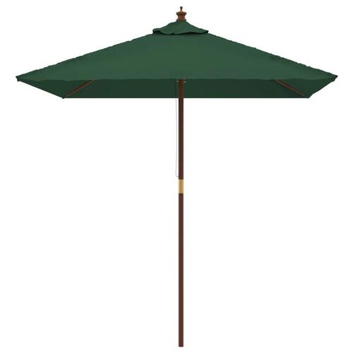 Haveparasol med træstang 198x198x231 cm grøn