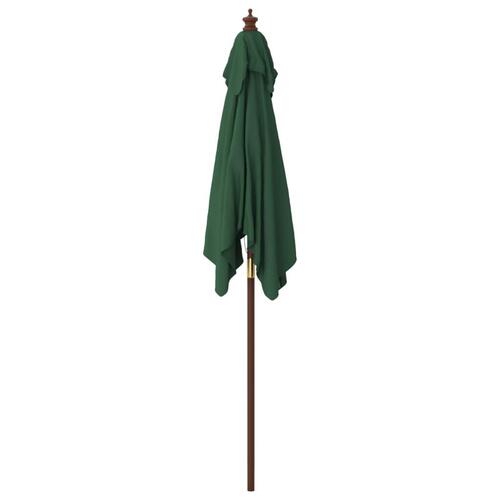 Haveparasol med træstang 198x198x231 cm grøn