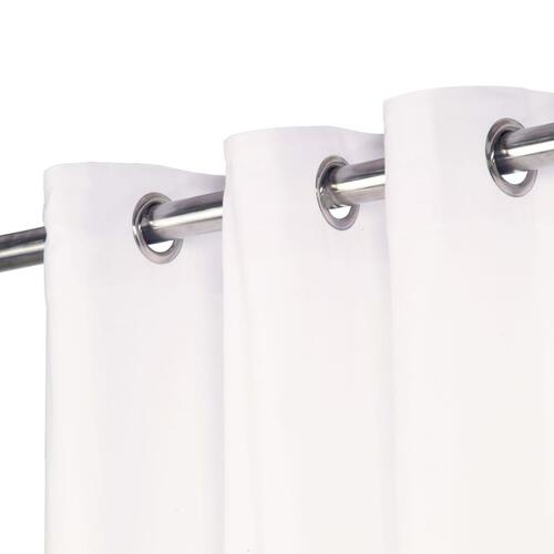 Gardiner med metalringe 2 stk. 140 x 245 cm bomuld hvid