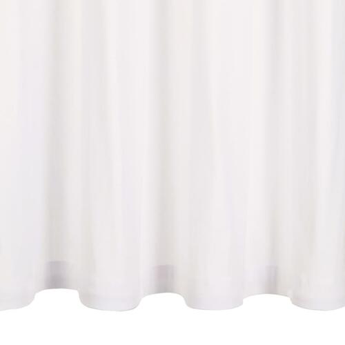 Gardiner med metalringe 2 stk. 140 x 245 cm bomuld hvid