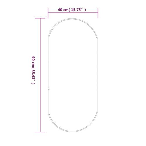 Vægspejl 90x40 cm oval sort
