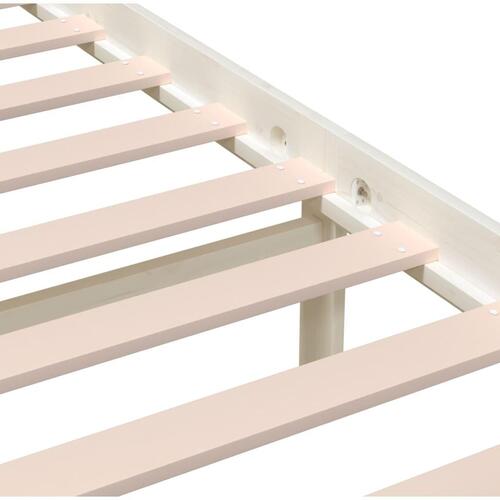 Sengeramme 150x200 cm King Size massivt træ hvid