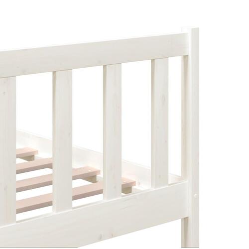 Sengeramme 150x200 cm King Size massivt træ hvid