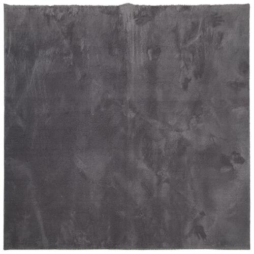 Gulvtæppe HUARTE 120x120 cm kort luv og vaskbart antracitgrå