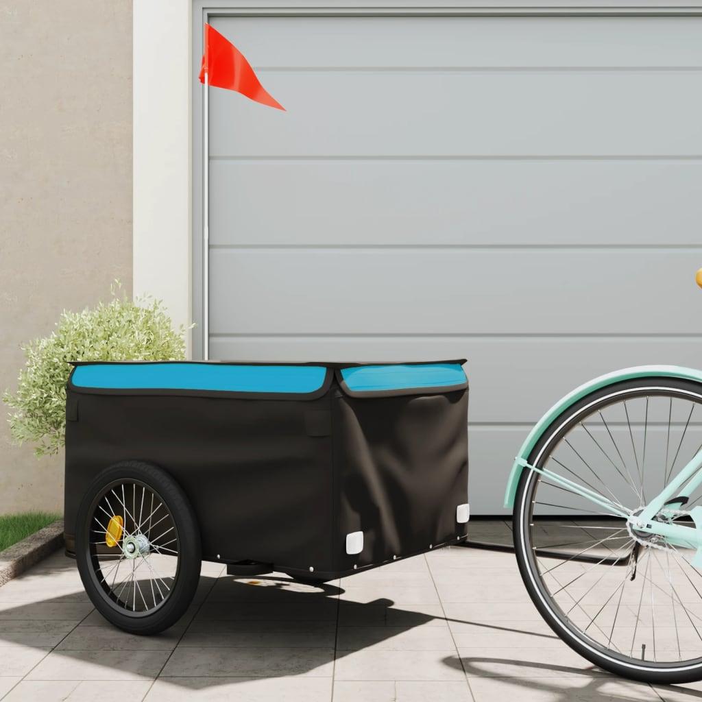 Cykelanhænger 45 kg jern sort og blå