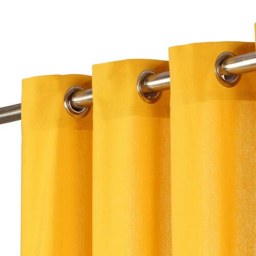 Gardiner med metalringe 2 stk. 140 x 245 cm bomuld gul