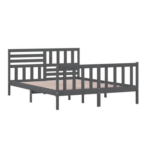 Sengeramme 150x200 cm King Size massivt træ grå