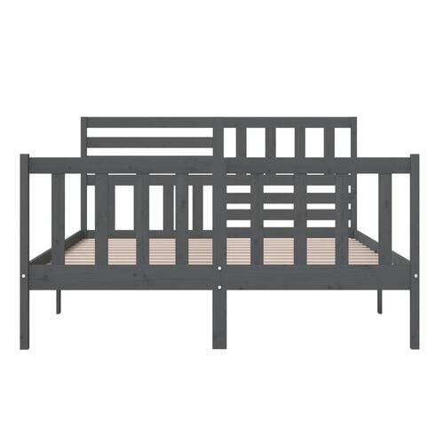 Sengeramme 150x200 cm King Size massivt træ grå