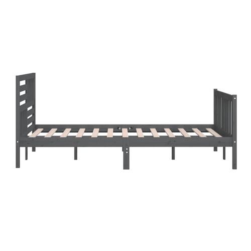 Sengeramme 150x200 cm King Size massivt træ grå