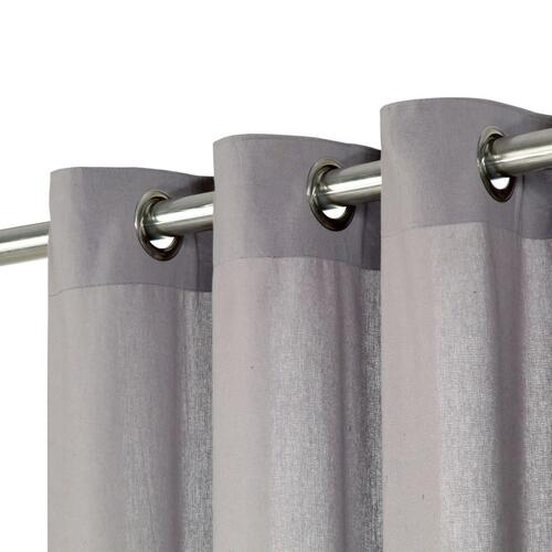 Gardiner med metalringe 2 stk. 140 x 175 cm bomuld grå