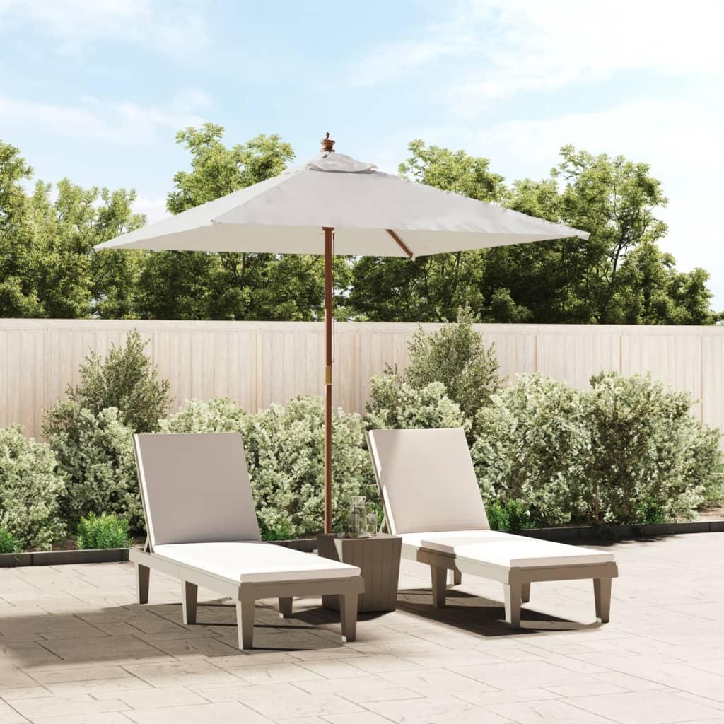 Haveparasol med træstang 198x198x231 cm sandfarvet