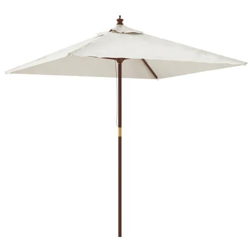 Haveparasol med træstang 198x198x231 cm sandfarvet