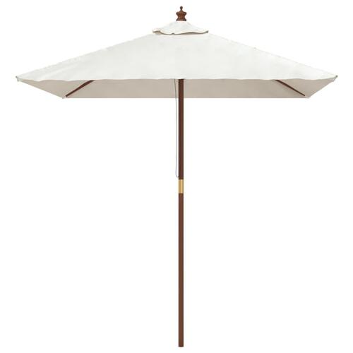 Haveparasol med træstang 198x198x231 cm sandfarvet