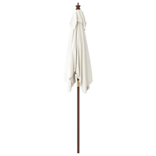 Haveparasol med træstang 198x198x231 cm sandfarvet