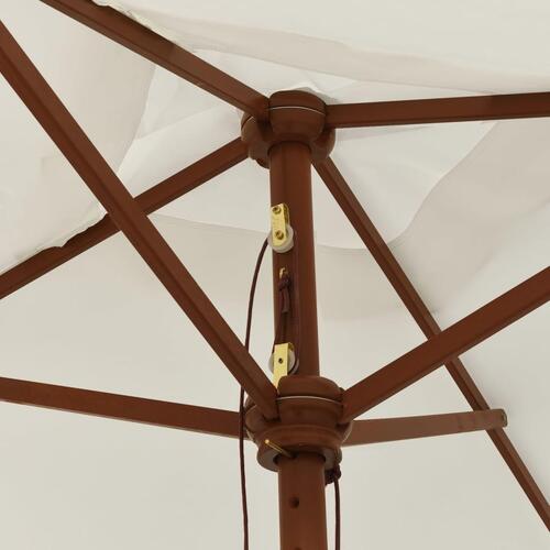 Haveparasol med træstang 198x198x231 cm sandfarvet