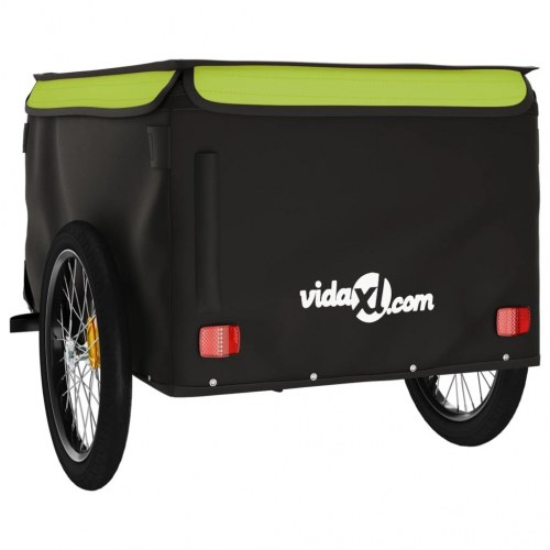 Cykelanhænger 45 kg jern sort og grøn