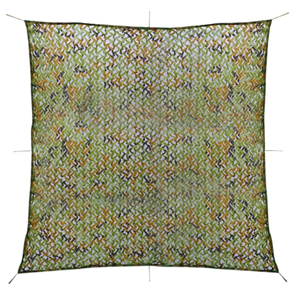 Camouflagenet med opbevaringstaske 5x5 m grøn