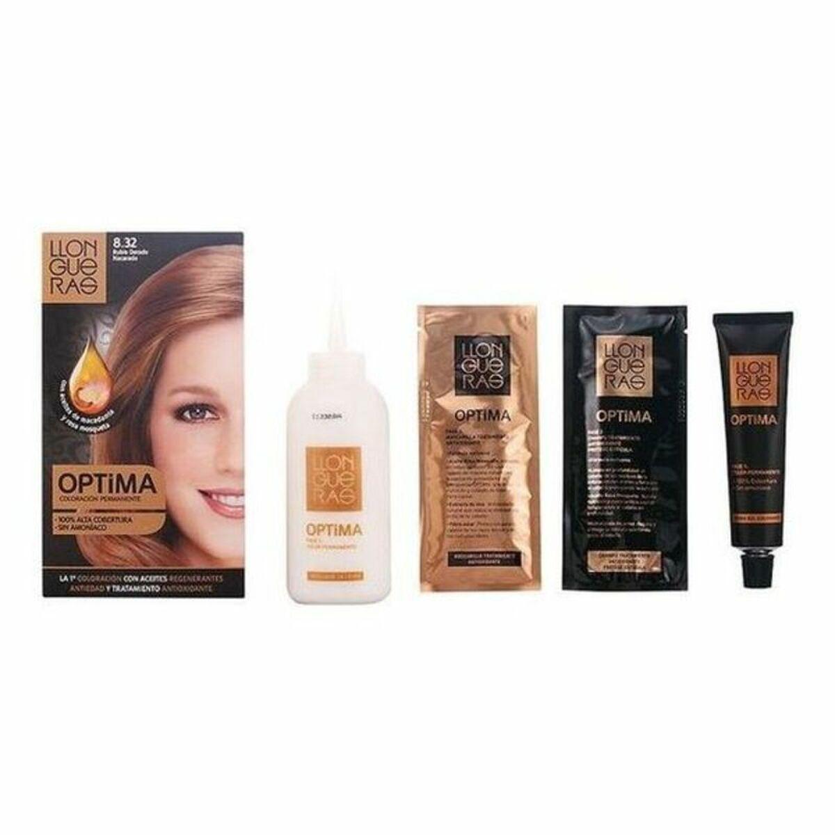 Hårfarve uden ammoniak Llongueras Optima 8.32 Light Blond Natural (1 stk) billede