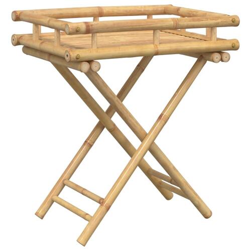 Foldbart bakkebord 60x40x68 cm bambus