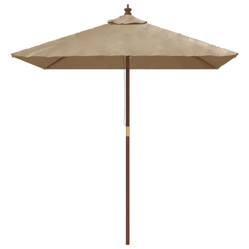 Haveparasol med træstang 198x198x231 cm gråbrun