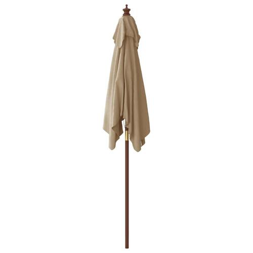 Haveparasol med træstang 198x198x231 cm gråbrun